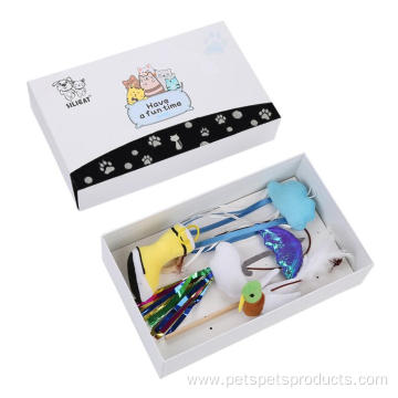 cat teaser toy set with gift box package
